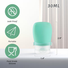 Damsier colorful bottle set provides easy color-coded organization during travel.