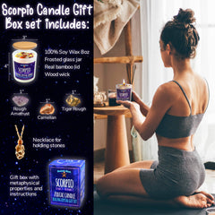 Three healing crystals for Scorpio: amethyst, carnelian, tiger eye
