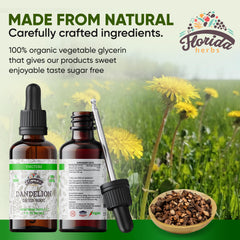 Close-up of Dandelion Root tincture label