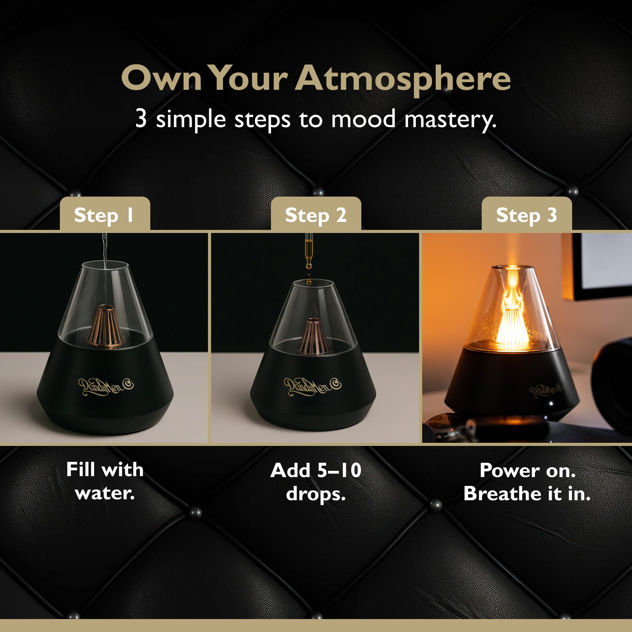 DandyMen room ambience image suggests transforming living rooms into relaxing retreats.