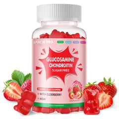 DANEW Pro Glucosamine Chondroitin Gummies bottle with strawberry flavor