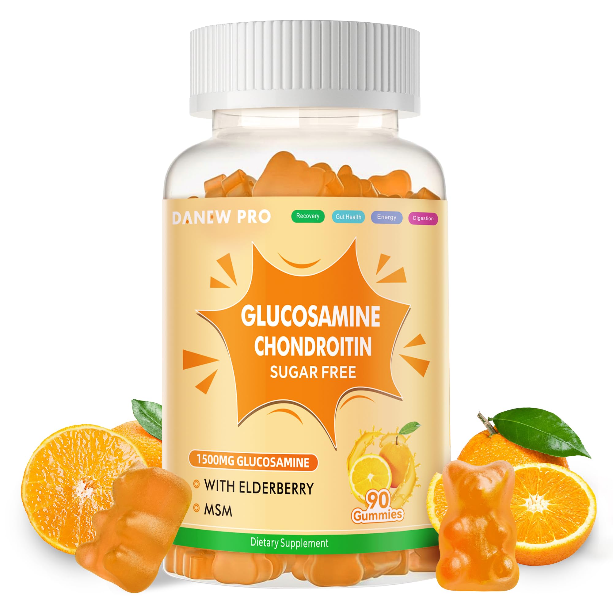 Danew Pro Glucosamine Chondroitin Gummies bottle with orange gummies