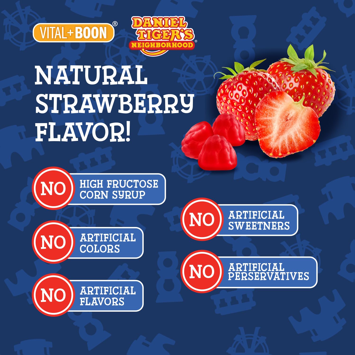 Ingredients and nutrition panel for Daniel Tiger melatonin gummies