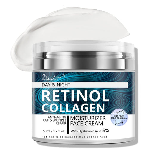Danliss collagen retinol cream tube closeup showing smooth texture for daily use