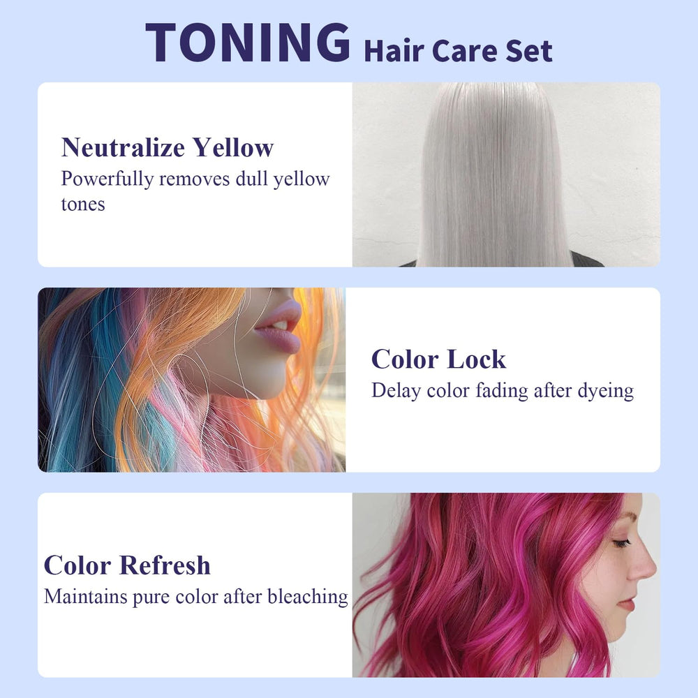 Danliss hair care set display highlights all-in-one purple care system