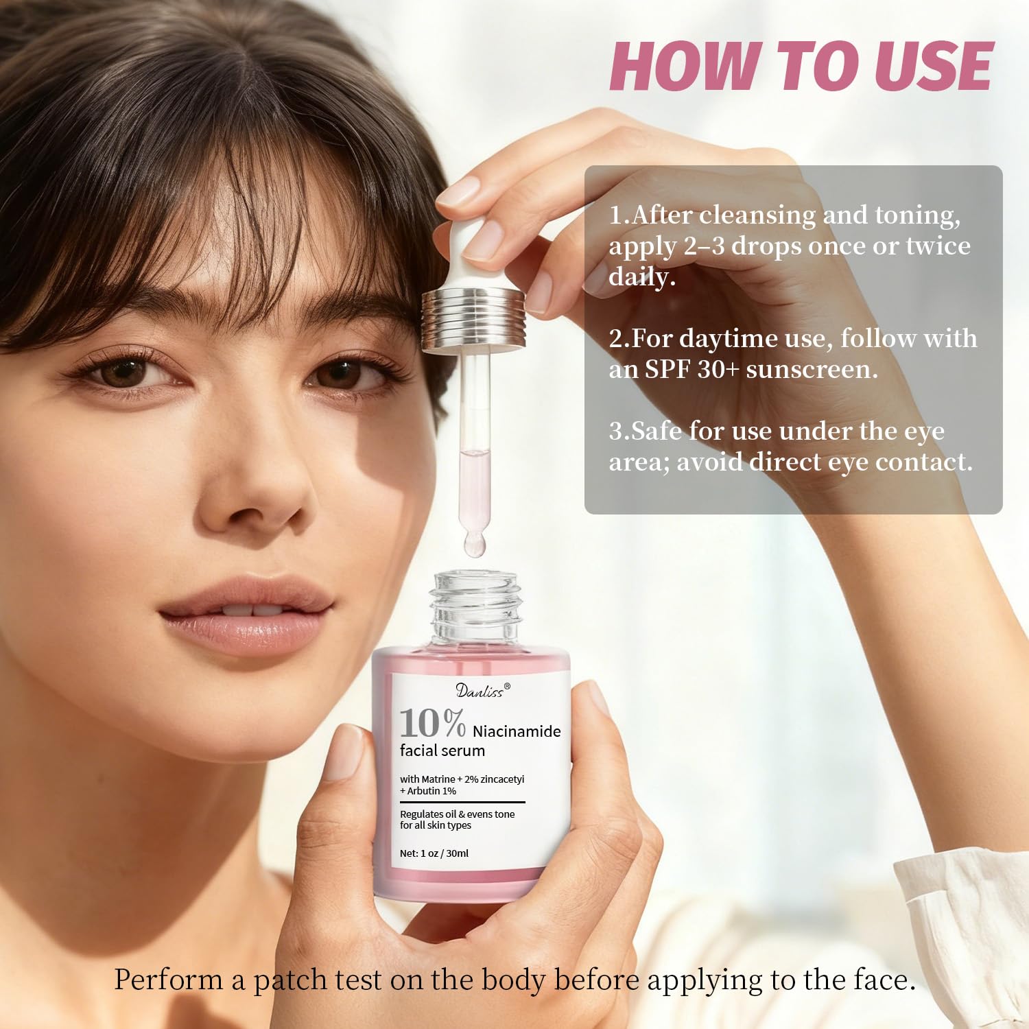 Packaging box and label for Danliss Niacinamide Serum.