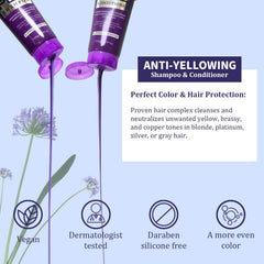 Danliss sulfate-free purple shampoo lather closeup showing gentle cleansing