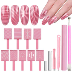 DANNEASY cat eye magnet 15pcs set for diverse nail art ideas.
