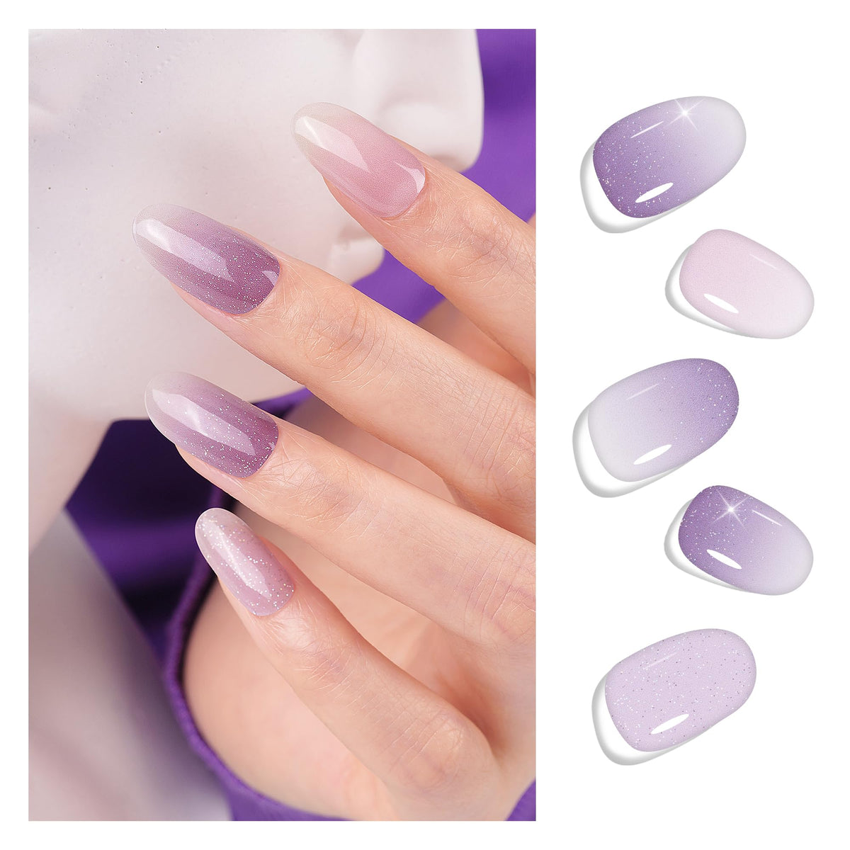DANNI & TONI Celestial Veil ombre nail wrap for glossy home manicures