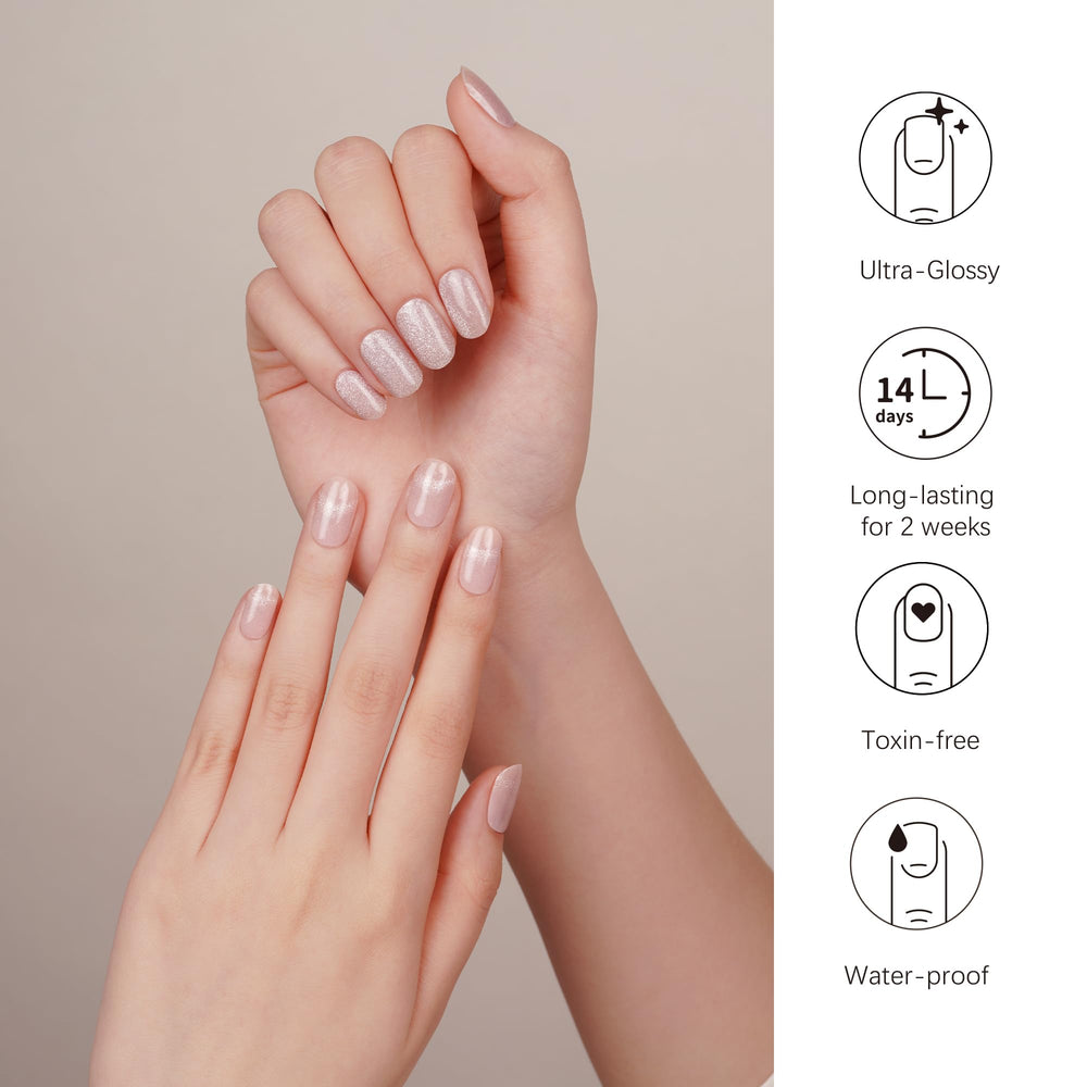 DANNI & TONI easy-apply gel wraps for quick manicure at home.