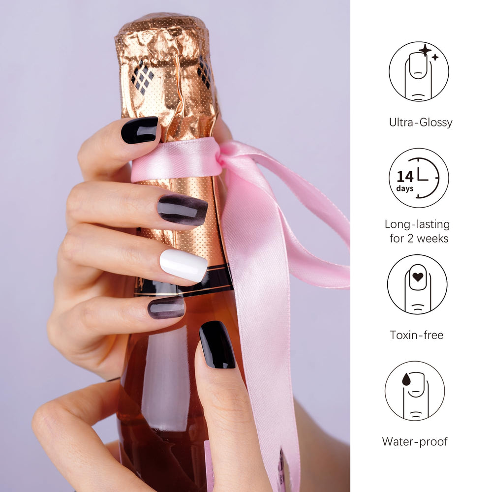 DANNI TONI monochrome marble nail wraps for chic, durable nails