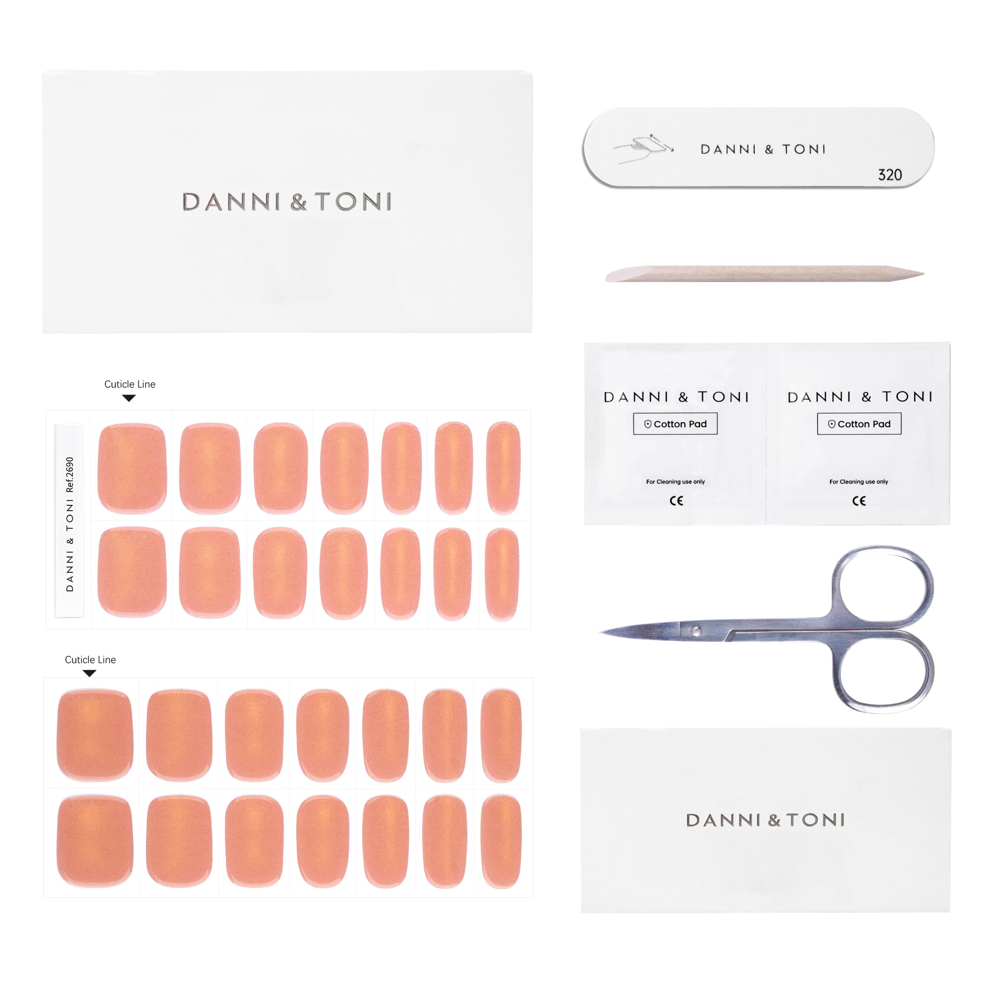 DANNI & TONI Nude Mirage cat-eye wraps removal with wooden stick