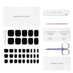 DANNI & TONI pedicure kit includes 37 stickers and essential tools.