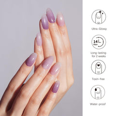 DANNI & TONI Purple-White Ombre gel wrap creating a shimmering gradient