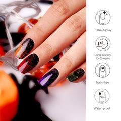 Close-up of DANNI & TONI semi-cured gel wraps with glossy finish.