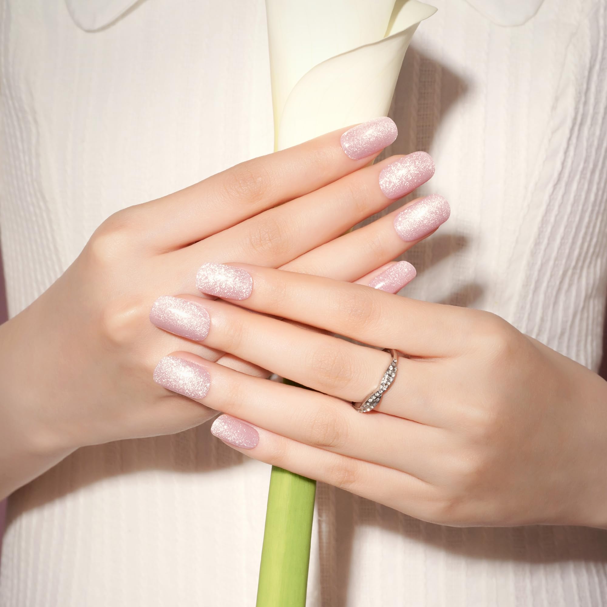 DANNI & TONI semi-cured gel nail wraps in dusk rose for instant chic nails.