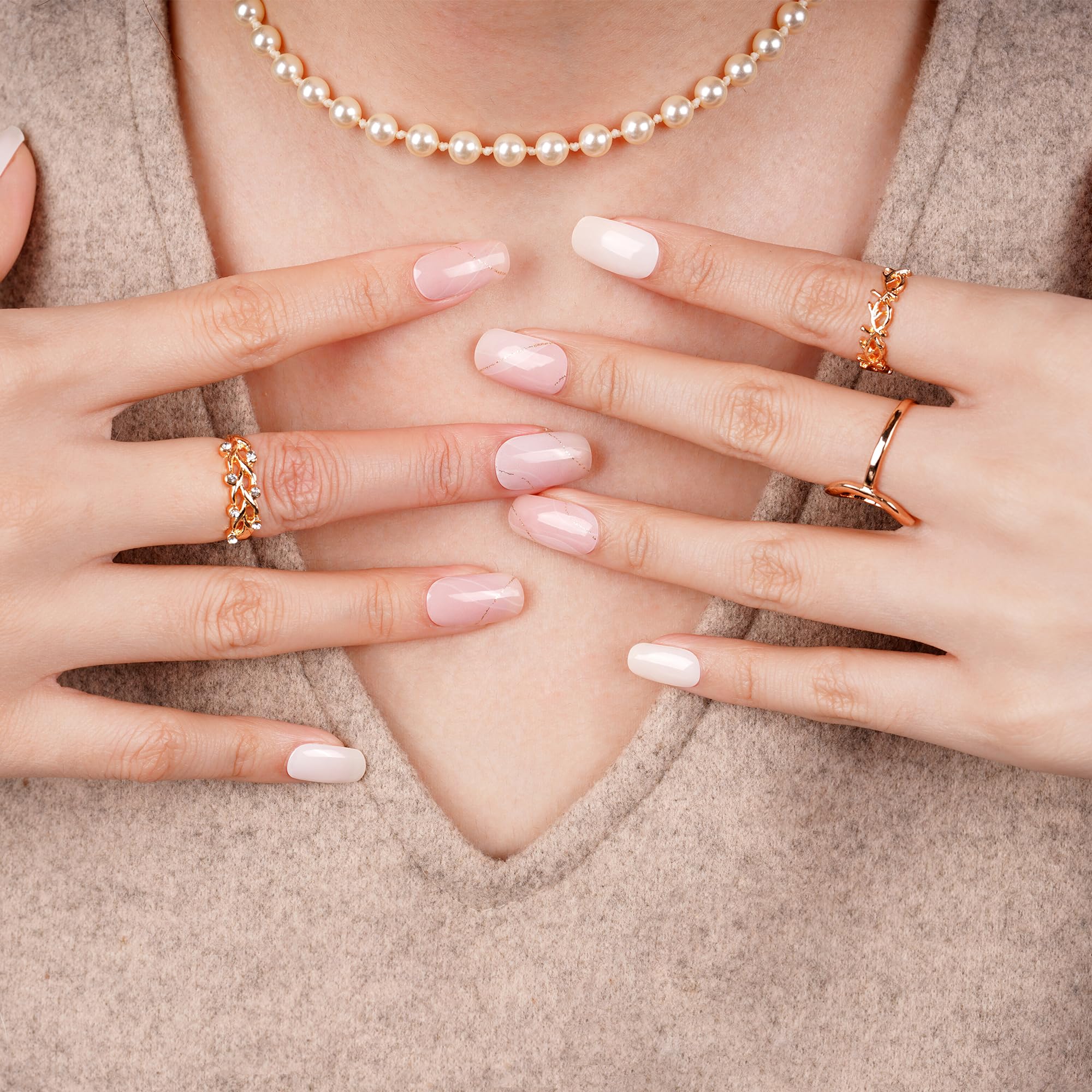DANNI & TONI nude and white gel strips for quick at home manicure