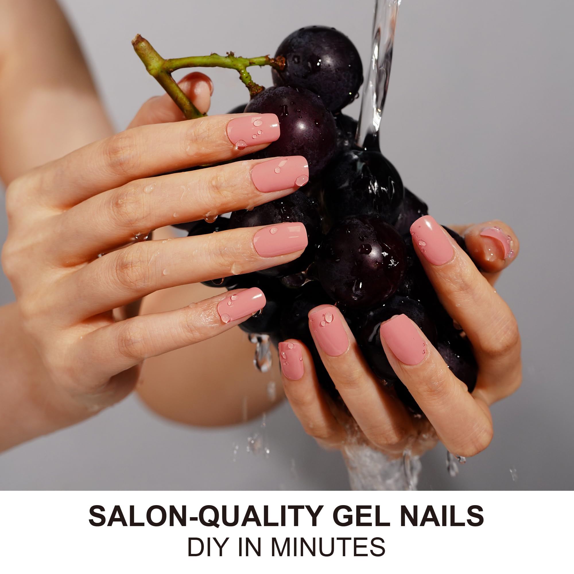 DANNI & TONI Sunny Blush wraps on nail for salon-style shine at home.
