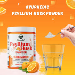 Glass of water with Danodia Psyllium Husk Powder being stirred