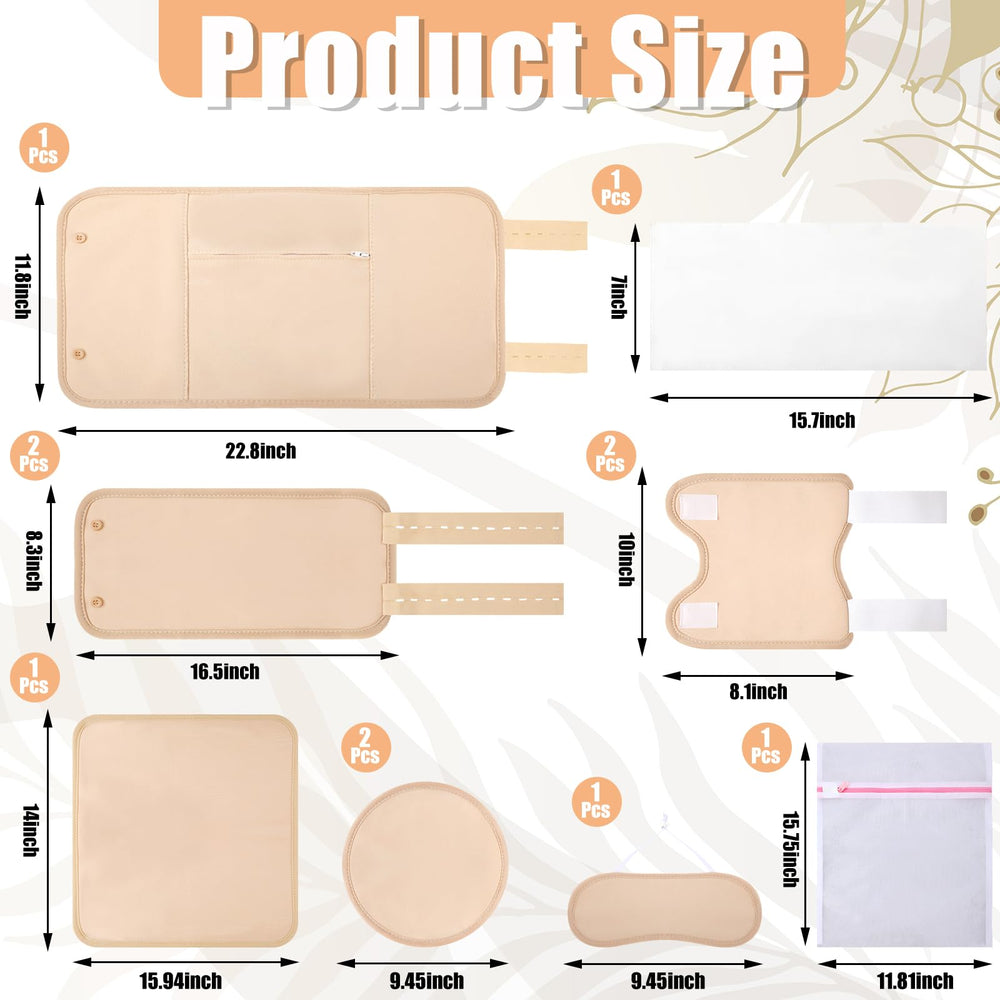 Leg wraps and elbow wraps included in skin-color flannel