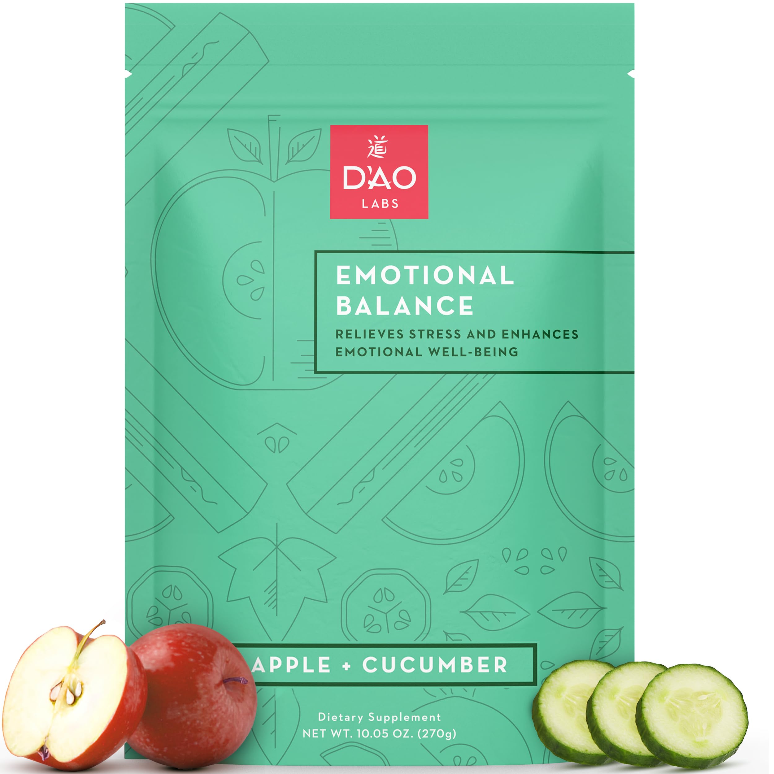 Emotional Balance powder with apple cucumber flavor – 30 servings