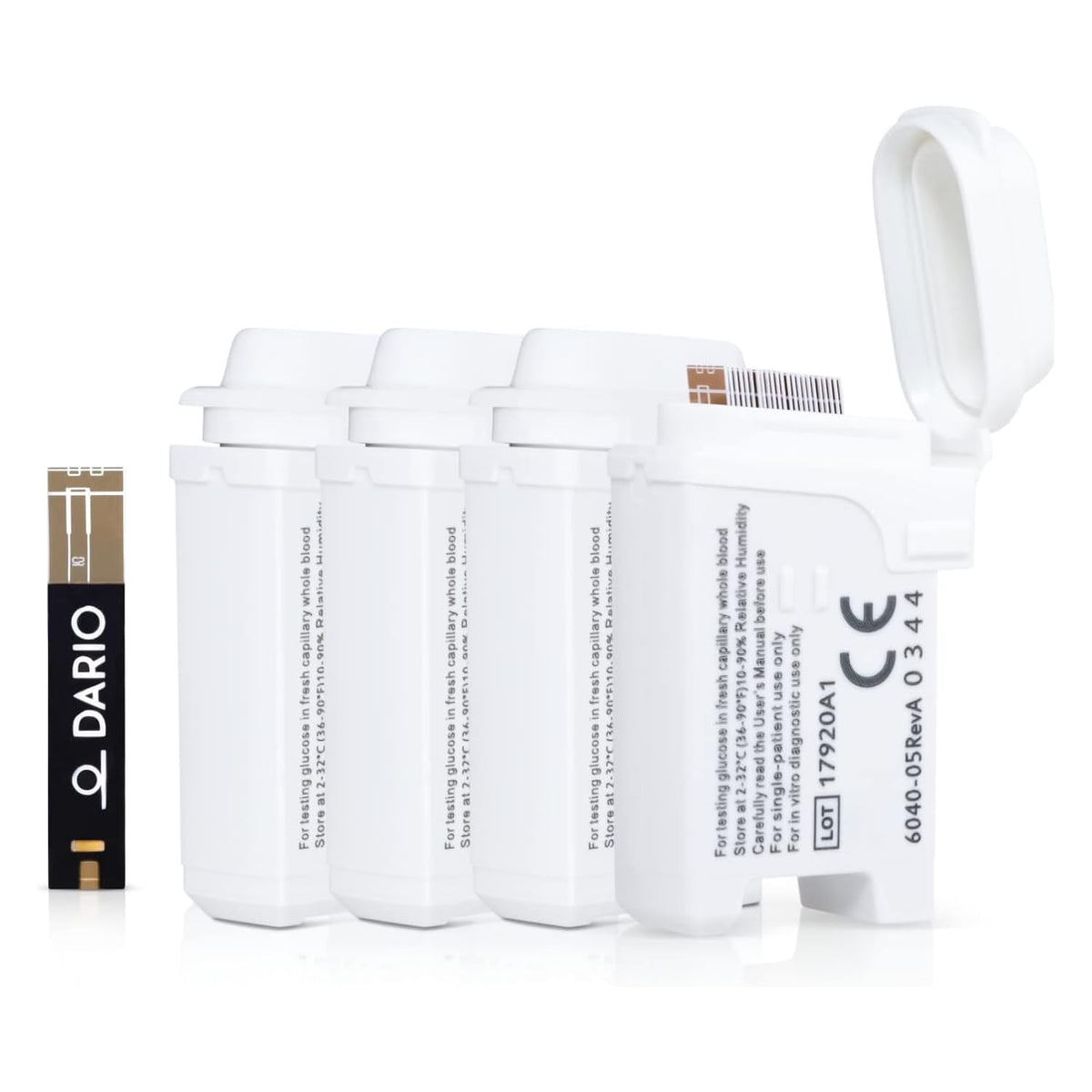 Dario 100 test strips cartridges compact: ideal for on-the-go glucose testing.