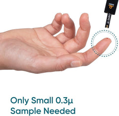 Dario test strips provide fast six-second readings for quick results.