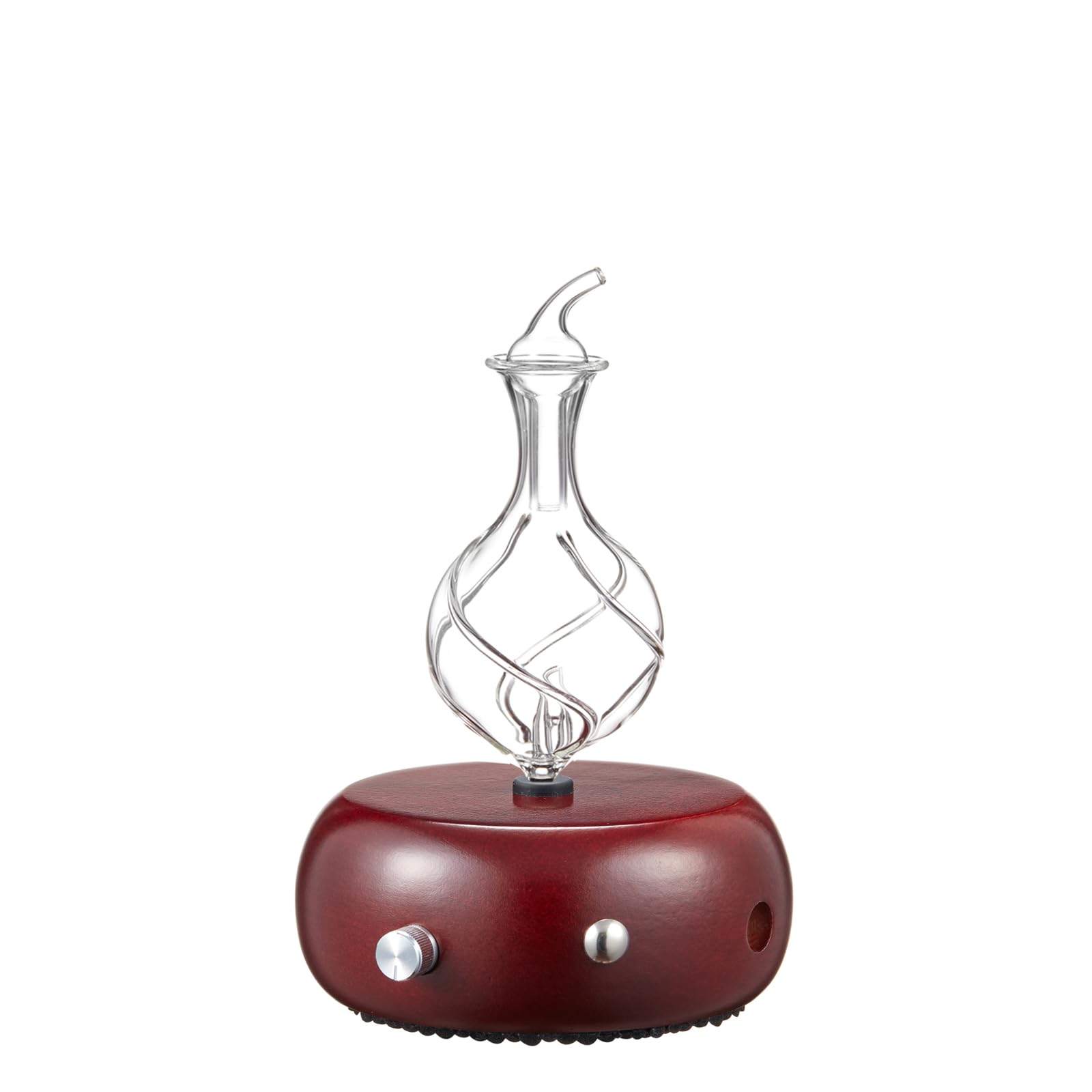 Dark Radiance nebulizing diffuser with hardwood body and glass reservoir