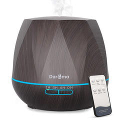 DAROMA 550ml essential oil diffuser in dark wood finish, front view
