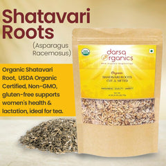 USDA Organic stamp on Shatavari root packaging