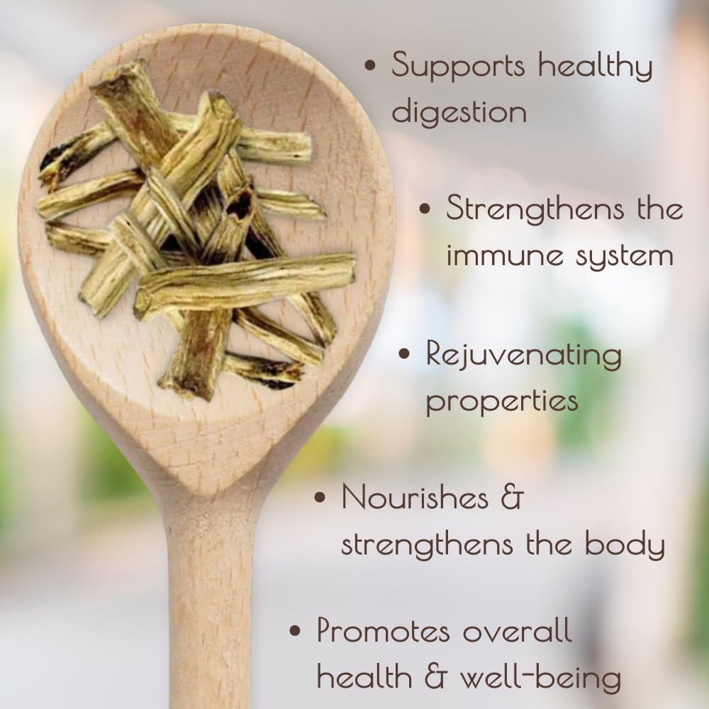 Packed Shatavari root with product information and gluten-free badge