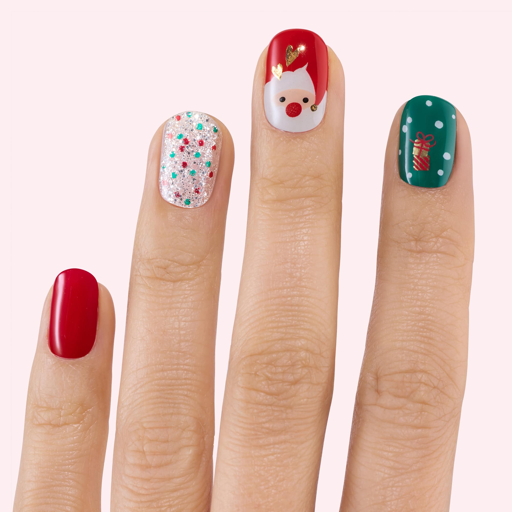 Close-up of Santa Said So wrap showing glossy, chip-resistant shine