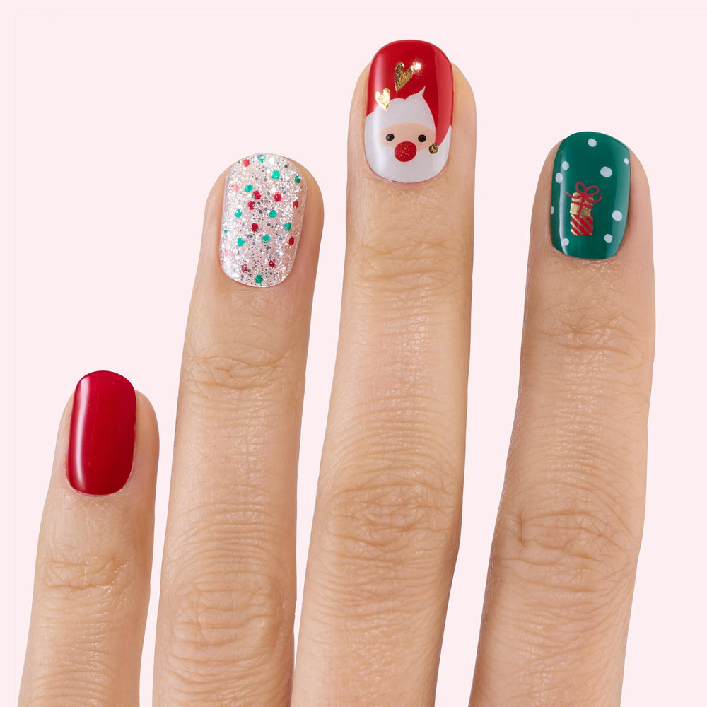 Close-up of Santa Said So wrap showing glossy, chip-resistant shine