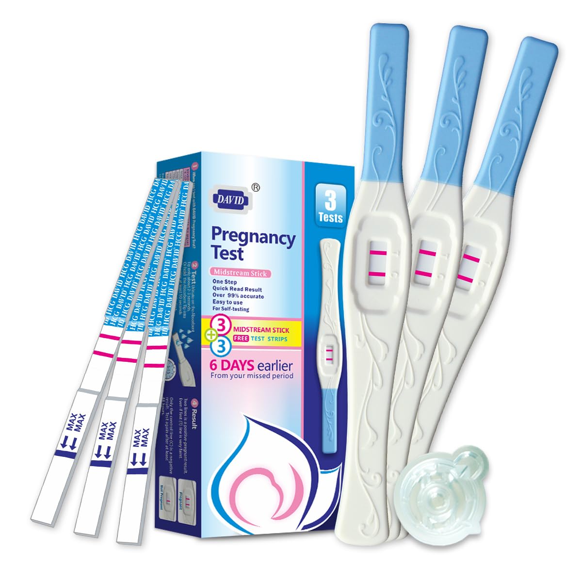 DAVID 6-count pregnancy test kit box