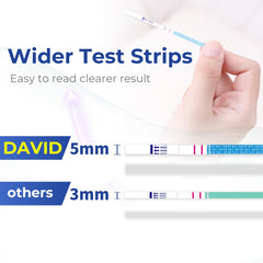 Step-by-step usage illustration for DAVID pregnancy test strips