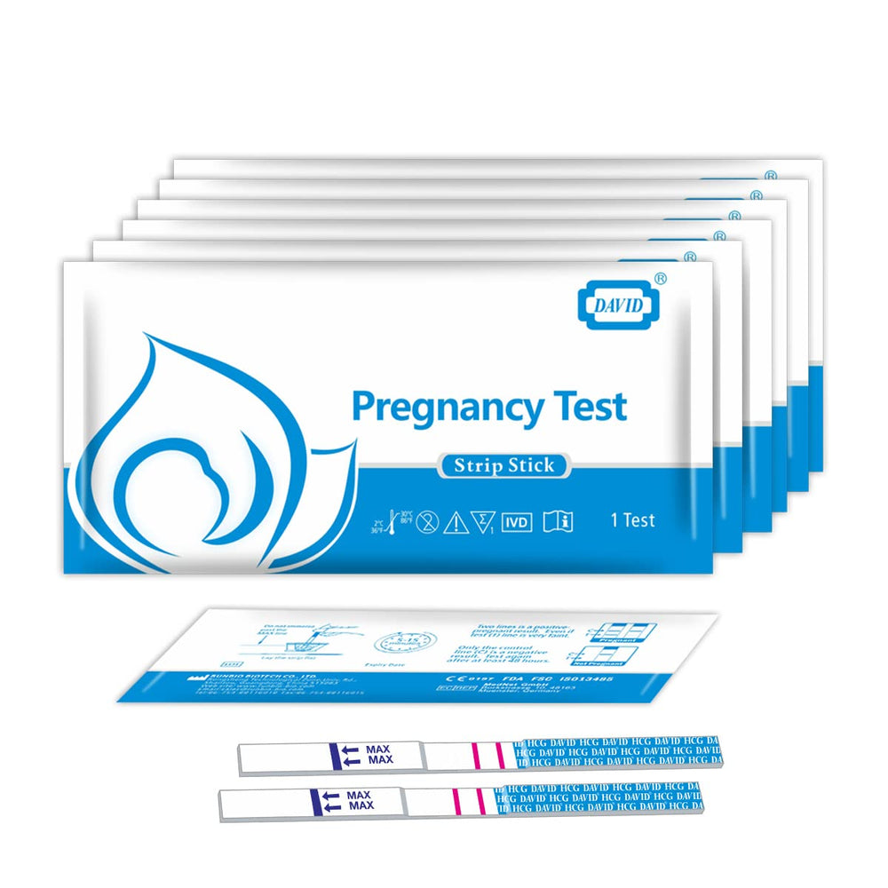 Individual sealed pouch protecting DAVID pregnancy test strip
