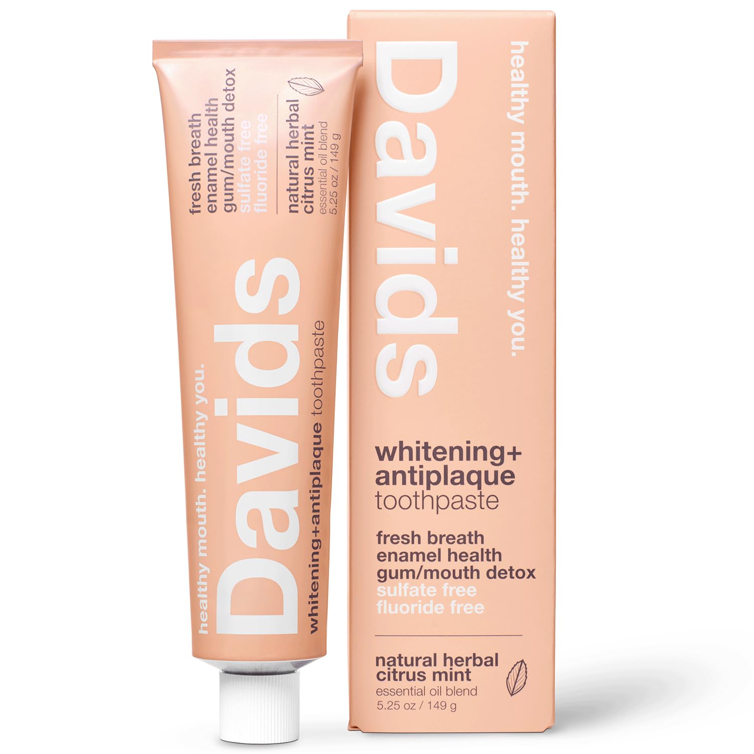 Davids Fluoride Free Toothpaste tube – front view