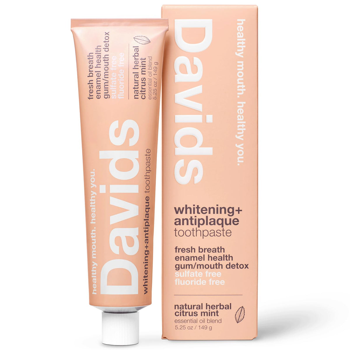 Davids Fluoride Free Toothpaste tube – front view