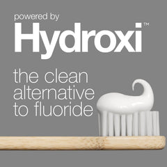 Ingredients icons indicating fluoride-free and vegan formulation