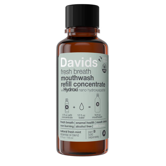 Davids Hydroxi Nano-Hydroxyapatite Mouthwash Refill bottle - 16 oz, alcohol-free, fluoride-free