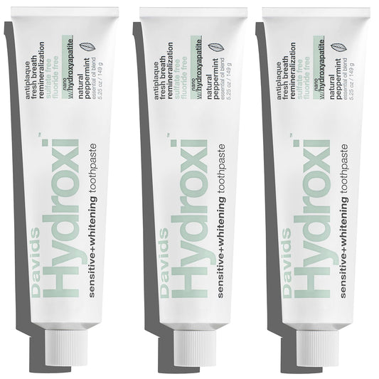 Davids Hydroxi 3-pack toothpaste front view