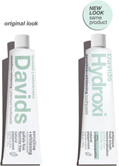 3-pack packaging of Davids Hydroxi toothpaste