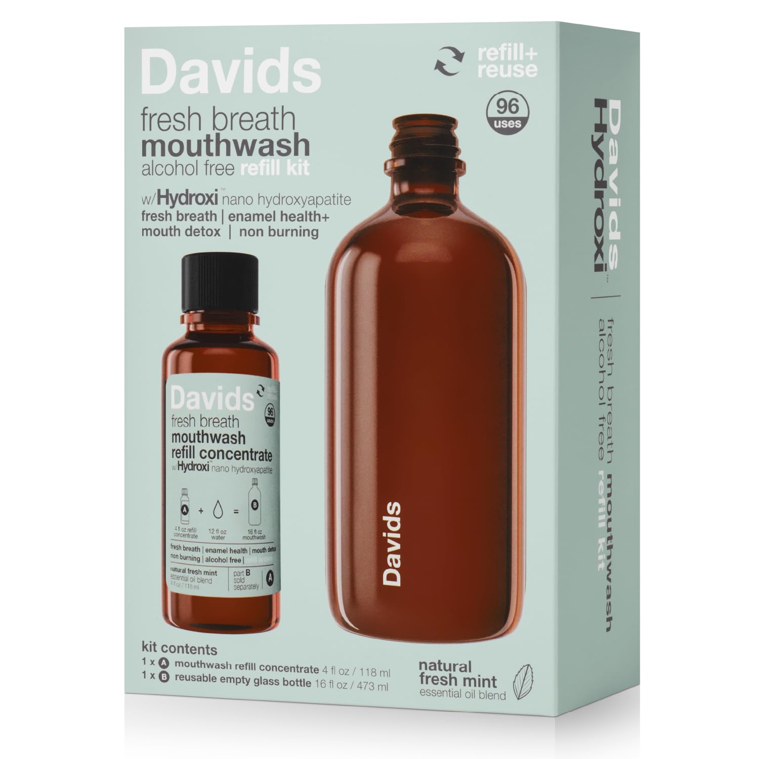 Davids Hydroxi Fresh Breath Starter Kit bottle and concentrate