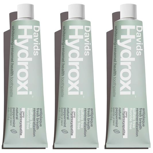 Davids Hydroxi toothpaste packaging box and multiple tubes
