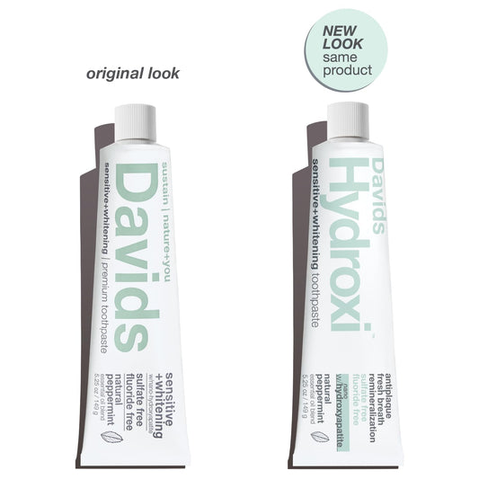 Packaging box of Davids Hydroxi toothpaste