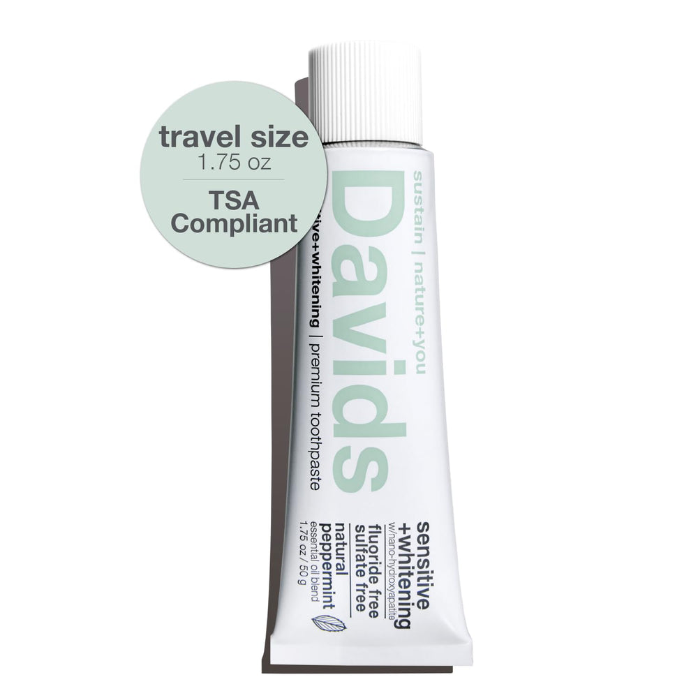 Front view of Davids Nano Hydroxyapatite toothpaste tube