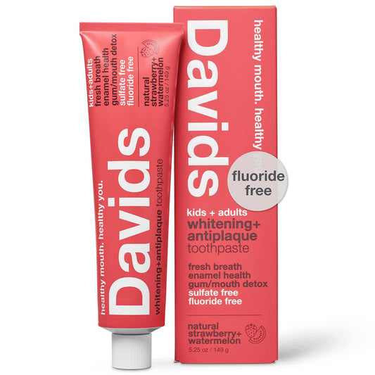 Davids fluoride-free toothpaste 5.25oz Strawberry Watermelon flavor – hero image