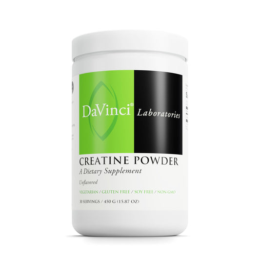 DaVinci Labs Creatine Powder bottle with scoop