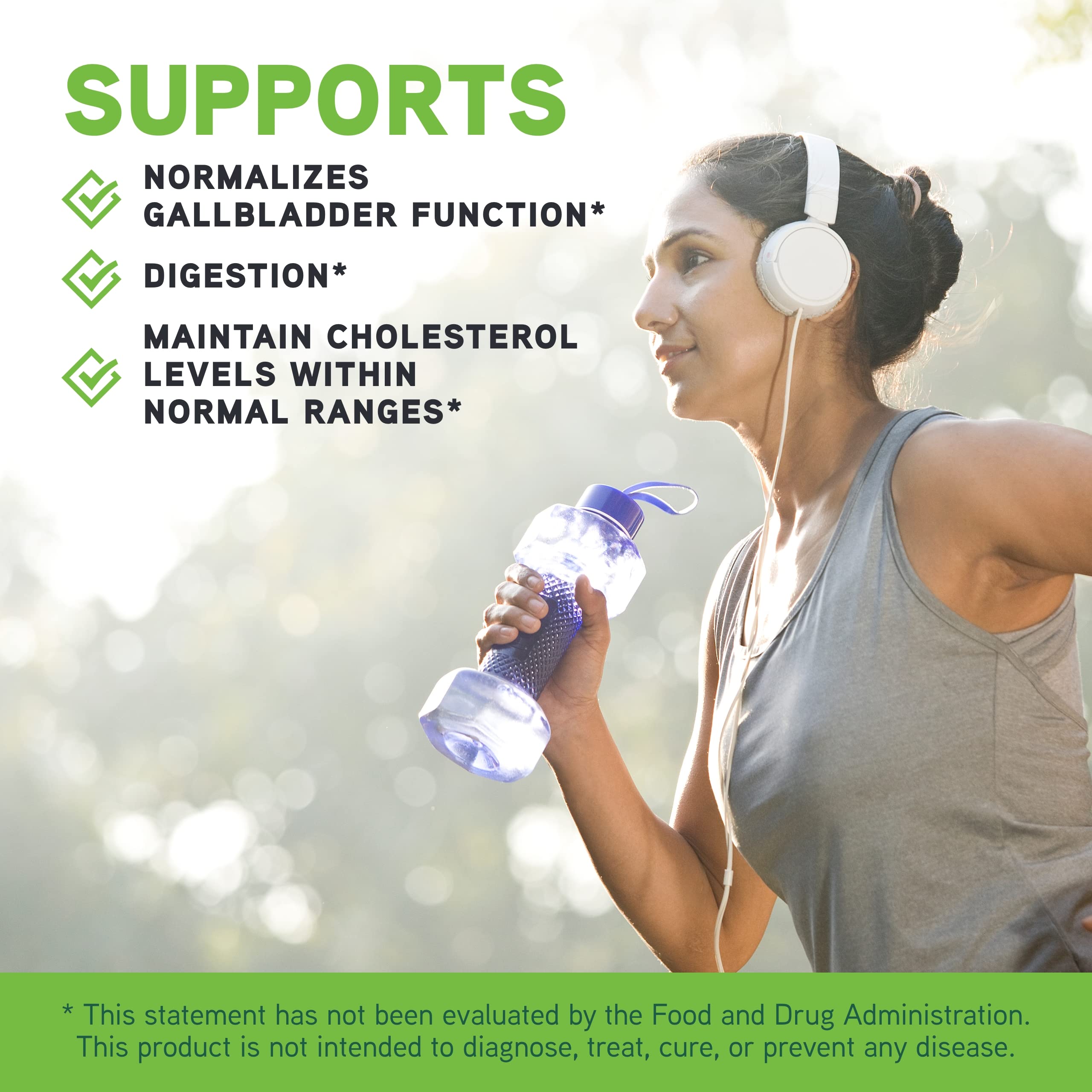 Gluten-free dietary supplement bottle on a white background