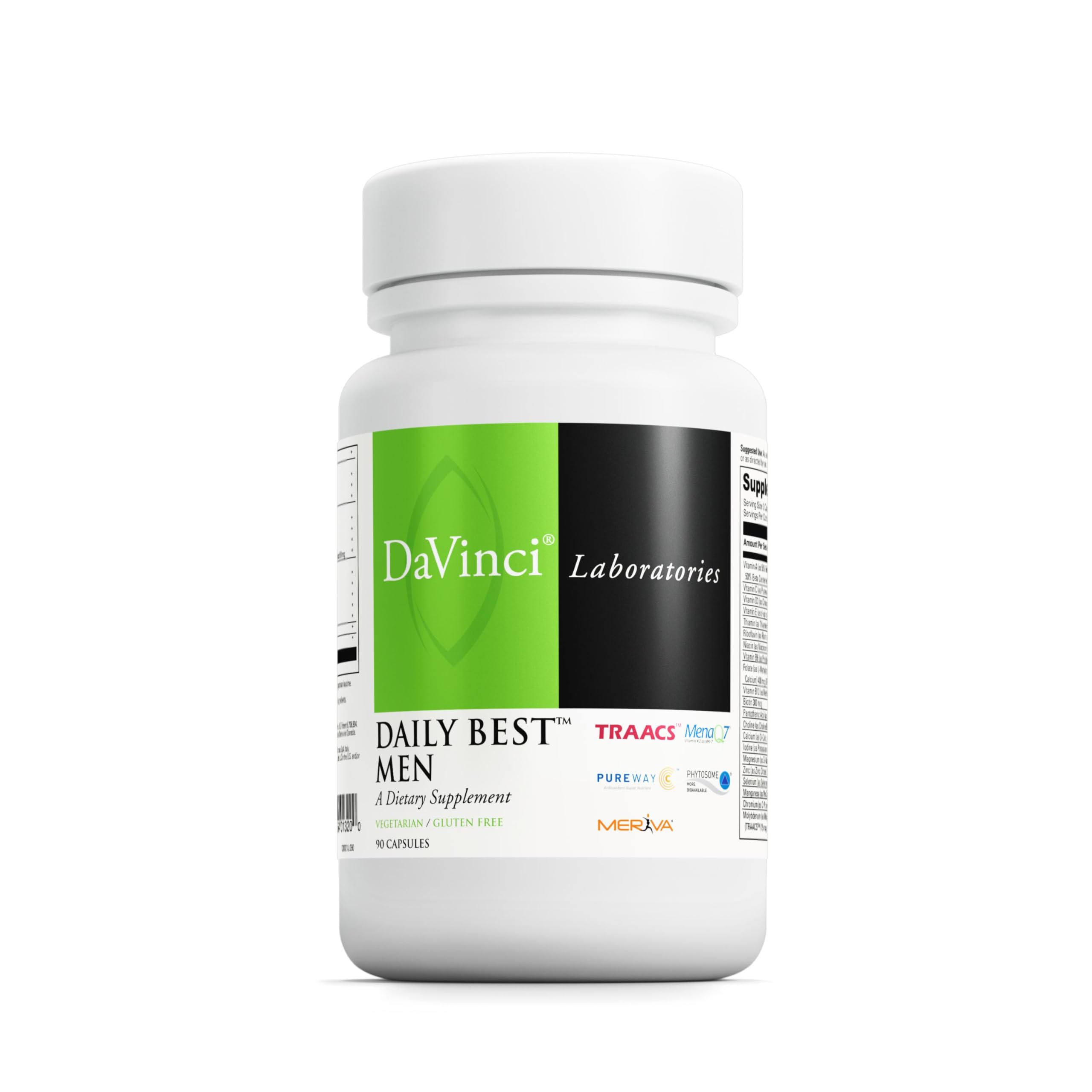 Front label of DAVINCI Labs Daily Best Men multivitamin bottle